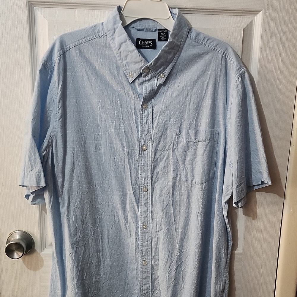 Chaps Sky Blue Casual Button Down Shirt